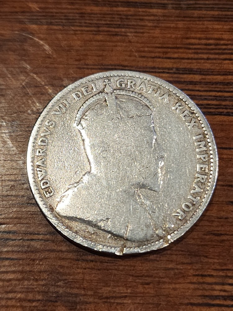 1909 Canada 25 Cents Silver Coin