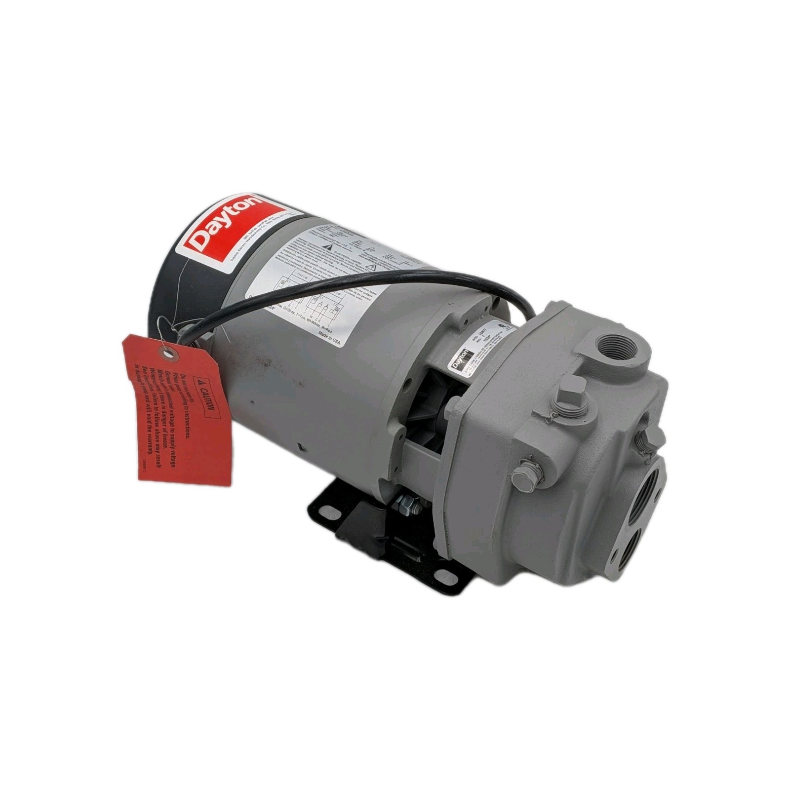 Dayton 1D877 Convertible Jet Pump 1/2 HP 115/230V 3/4" Discharge 1-1/4" Inlet