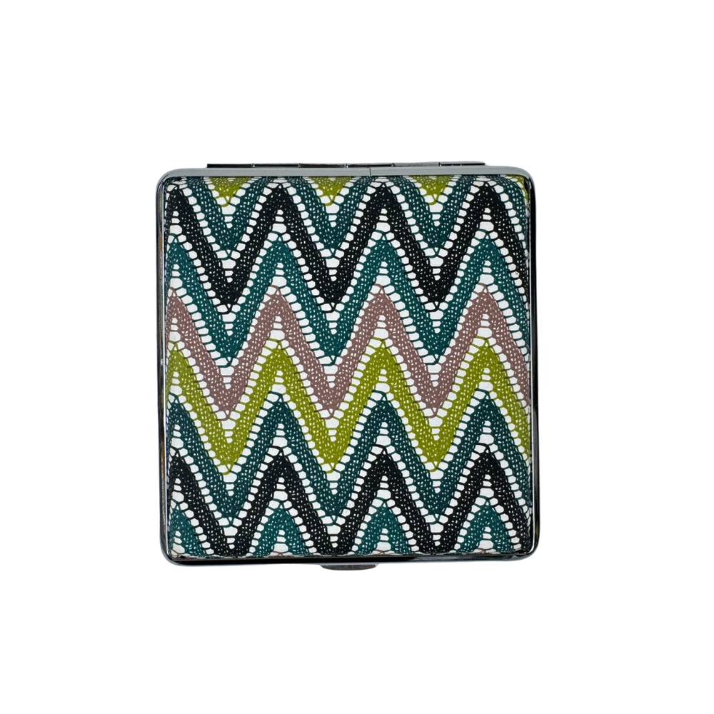 4 Pack King Size Waves Leather Printed Cigarette Case Double Sided