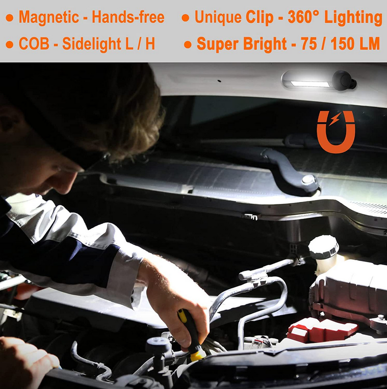 Magnetic Penlight Pocket COB Work Light Rechargeable LED Flashlight Waterproof