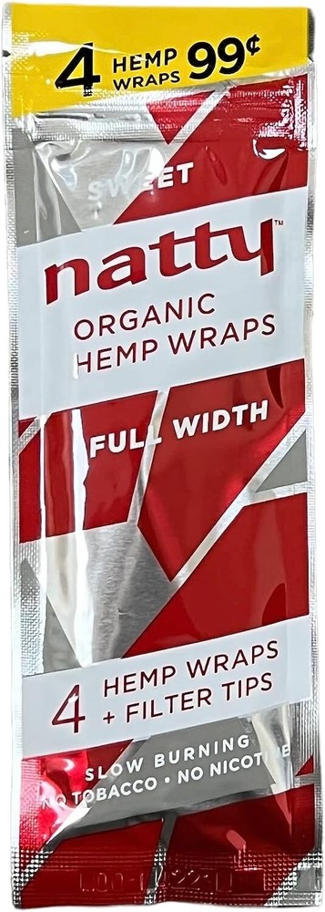 Natty Full Width Wraps 15 Packs Per Box 4 Wraps Per Pack (Sweet)
