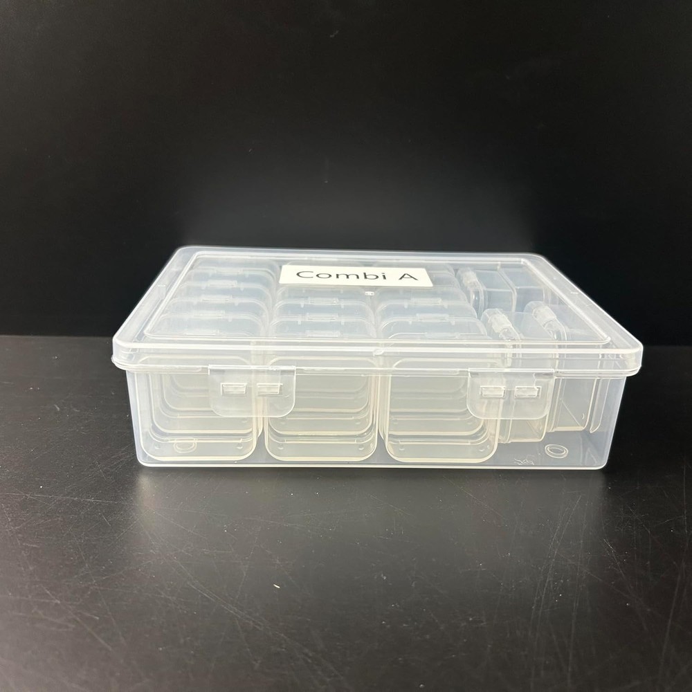 Bead Storage Organizers - Mini Storage Boxes with Hinged 8" x 6" x 2"
