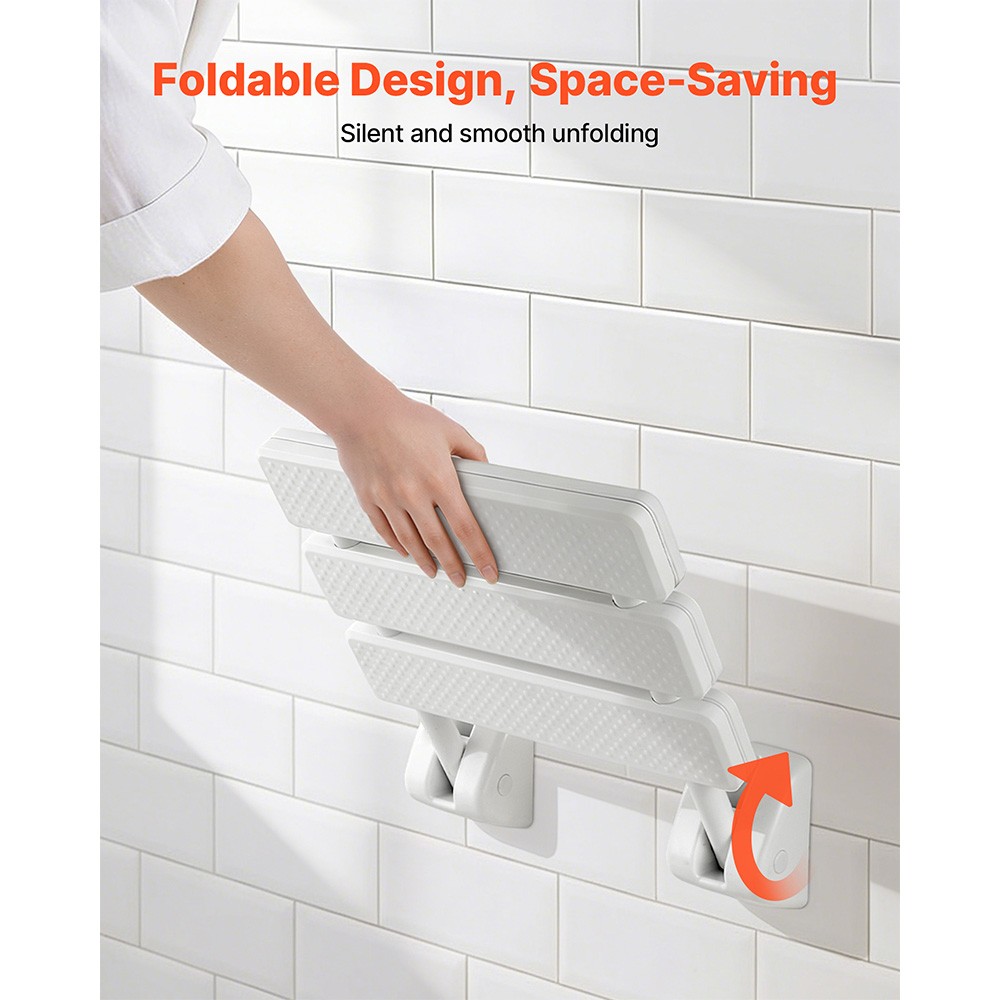 Uimoso Foldable Wall-Mounted Shower Seat with 220 lbs Capacity