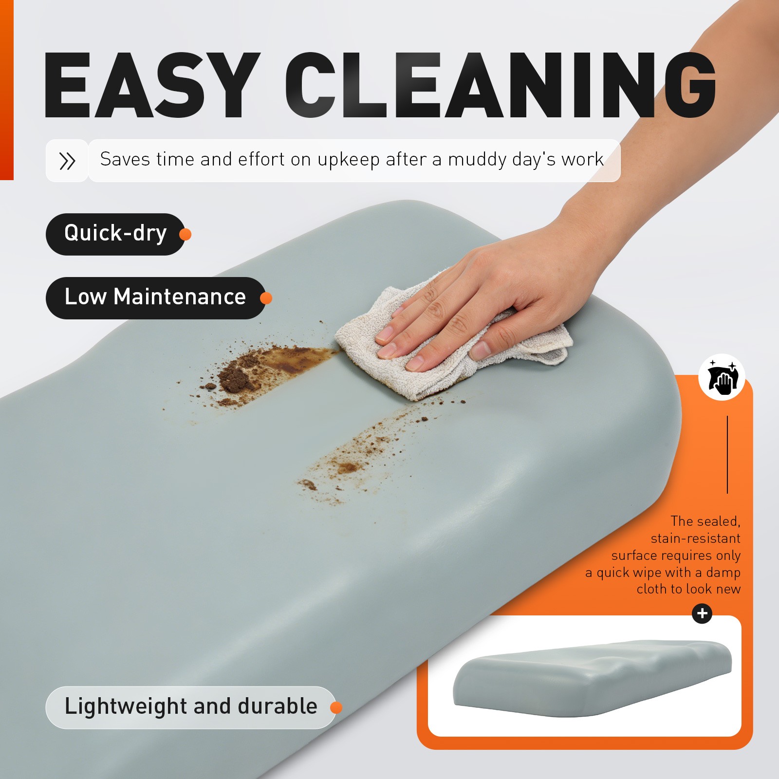 Gray Seat Bottom Cushion For Kubota RTV900 G6, R6, T6, W6, W6SE #K7561-56020