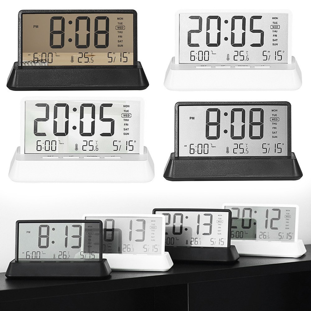 Transparent Electronic Clock Multi-Function Clock Alarm Temperature Snooze