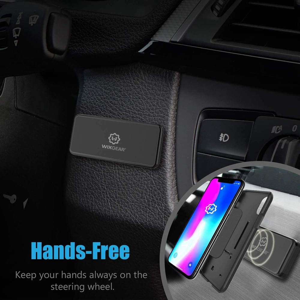 WixGear Universal Stick On Rectangle Flat Dashboard Magnetic Car Mount