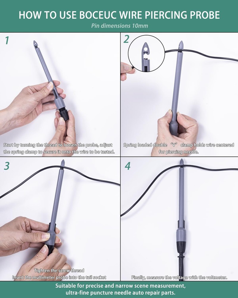 Heavy Duty Wire Piercing Probe Insulation Piercing Clip Set Wire Piercing Too...