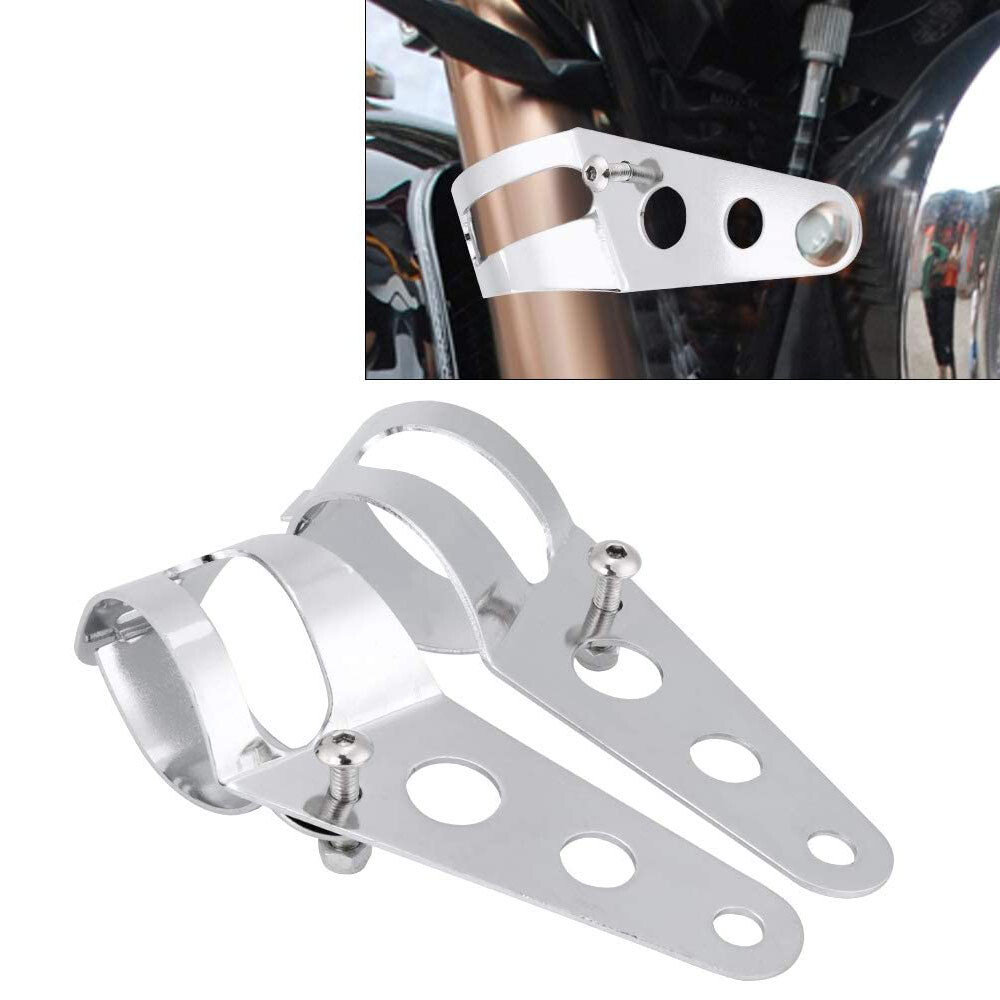 Chrome Universal Headlight Mount Bracket Fork Clamp Holder For Harley 28mm-34mm