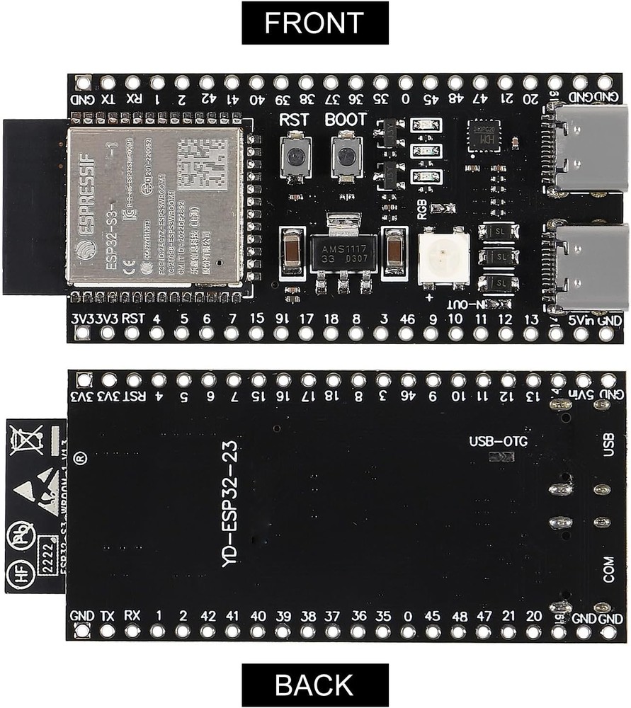 2PCS ESP32 ESP32-S3 Development Board Type-C WiFi+Bluetooth 2pcs N8R2