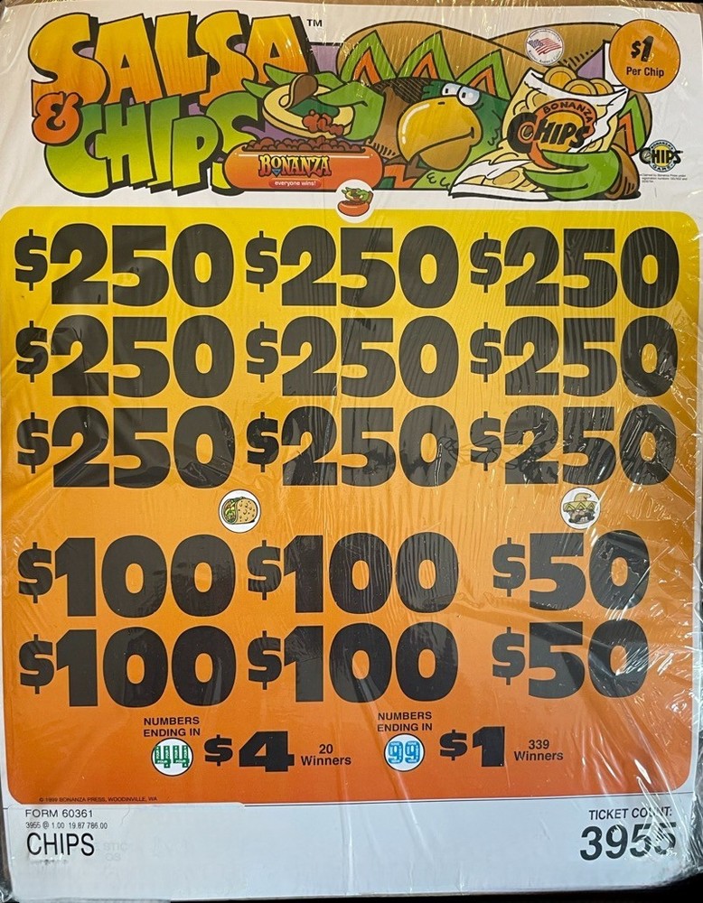 Pull Tab Tickets - Chips- Game - Salsa and Chips - 3,955 ct
