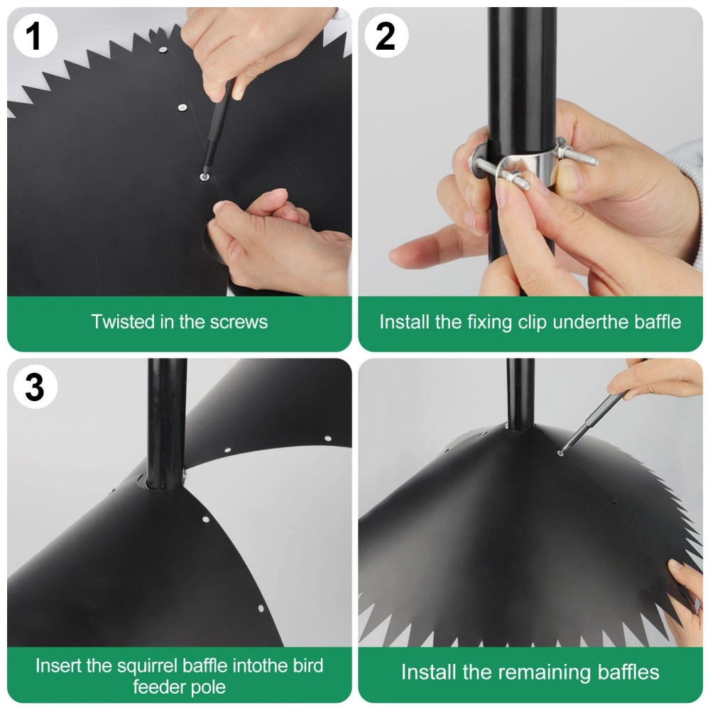 Around-wrap Squirrel Baffles 19'' Bird Feeder Squirrel Proof Baffle
