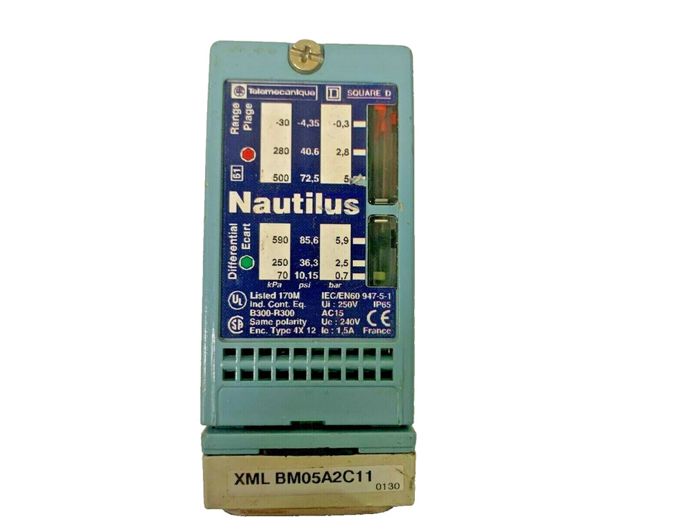 Telemecanique SquareD XMLBM05A2C11 Adjustable Pressure Switch -0.3 ~ 5 bar