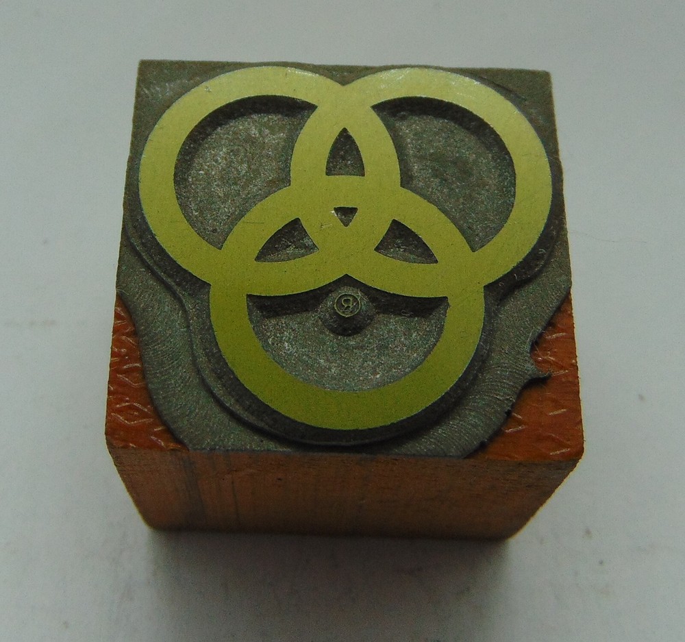 Printing Letterpress Printers Block 3 Intertwined Circles