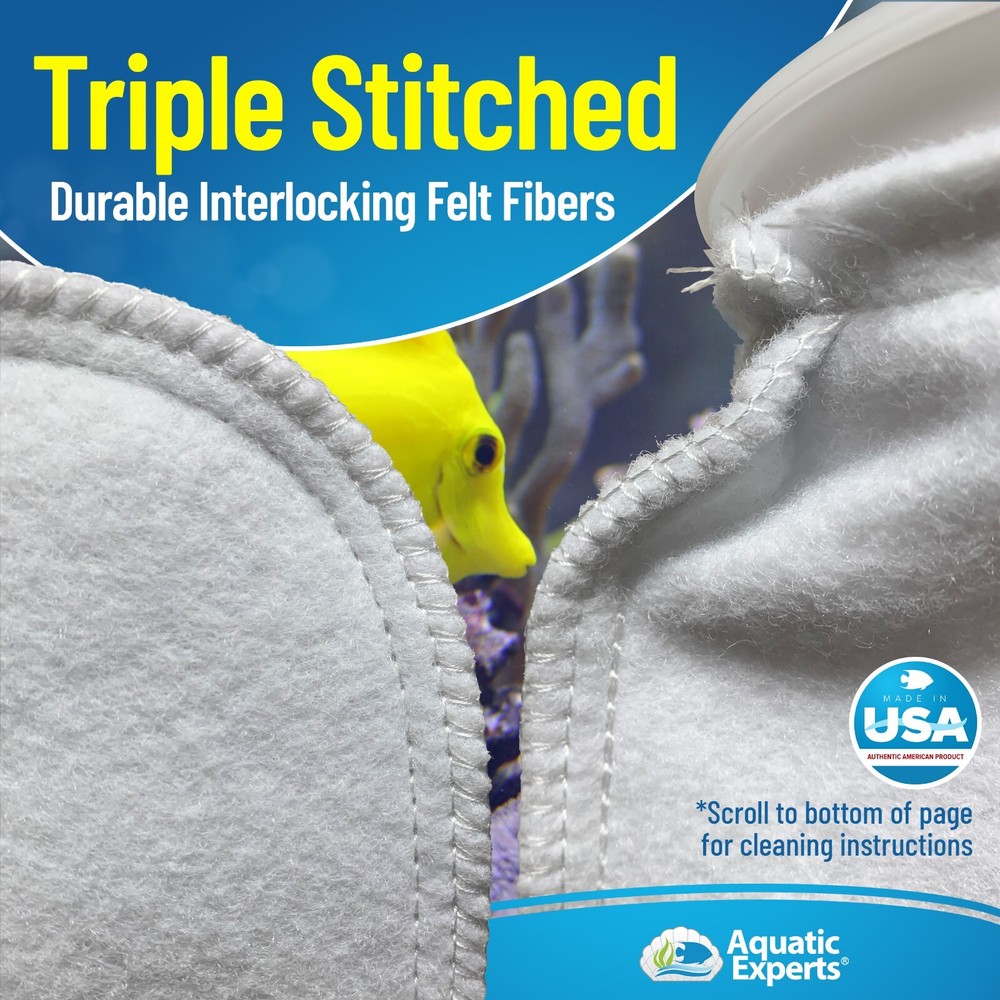 Aquatic Experts 7 inch Ring 200 Micron Felt Filter Socks - Medium