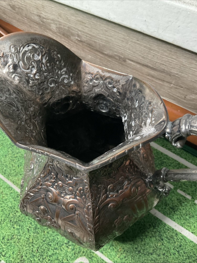 SILVERPLATE on Copper PITCHER Dutch Colonial