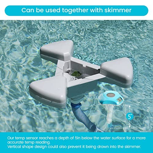 Solar Digital Pool & Spa Thermometer, Weather Resistant Floating Blue