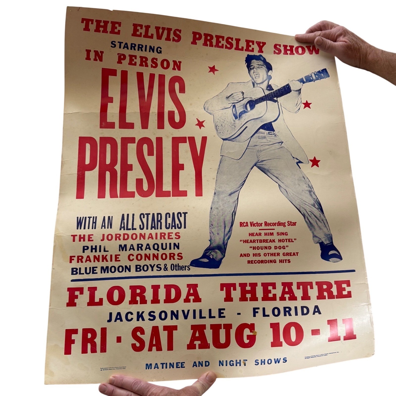 Vintage Elvis Presley Hatch Show Print Poster 1985 Letterpress Florida Theatre