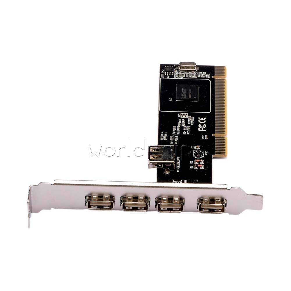5 Port USB 2.0 High-Speed 480Mbps USB2 PCI Controller Adapter Card Hub Module