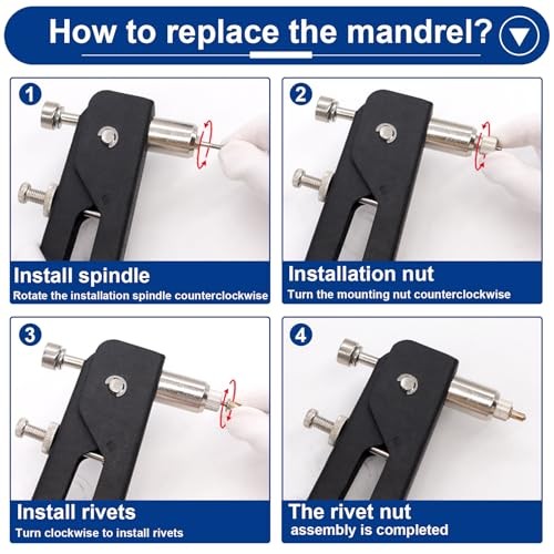 501Pcs Rivet Nut Tool Kit, Rivnut Tool 5 Size Nutsert Tool Kit