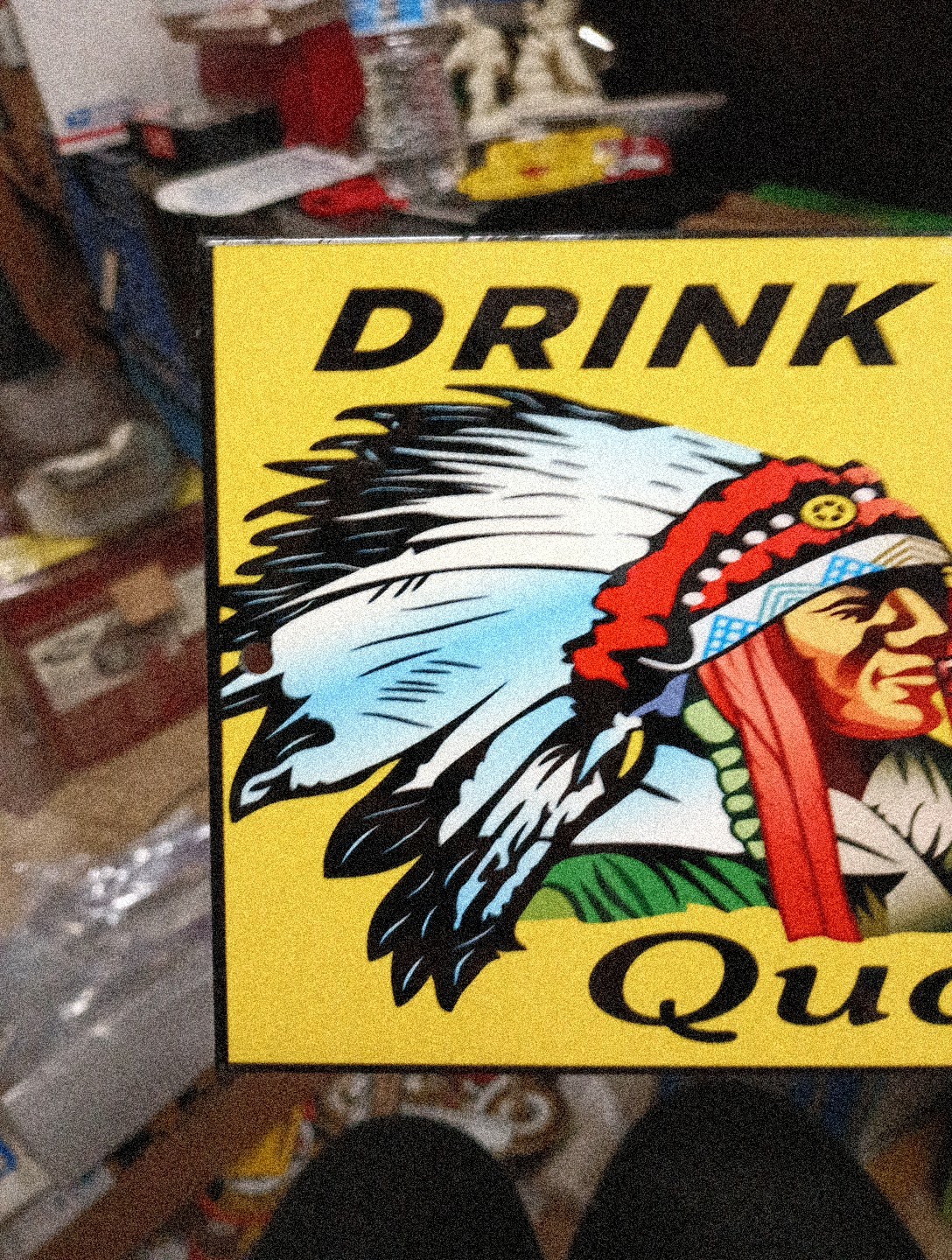 Porcelain Drink Big Chief Soda Water Sign