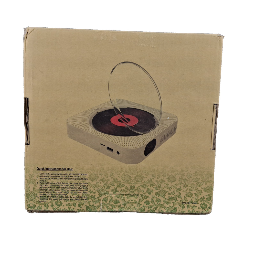 MICOCIOUS Bluetooth Portable Home CD Music Player Remote Timer Built-in Speaker