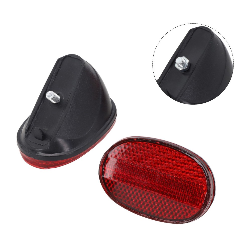 2pcs Bicycle Rear Mudguard Reflector Black Red Design Simple Installation