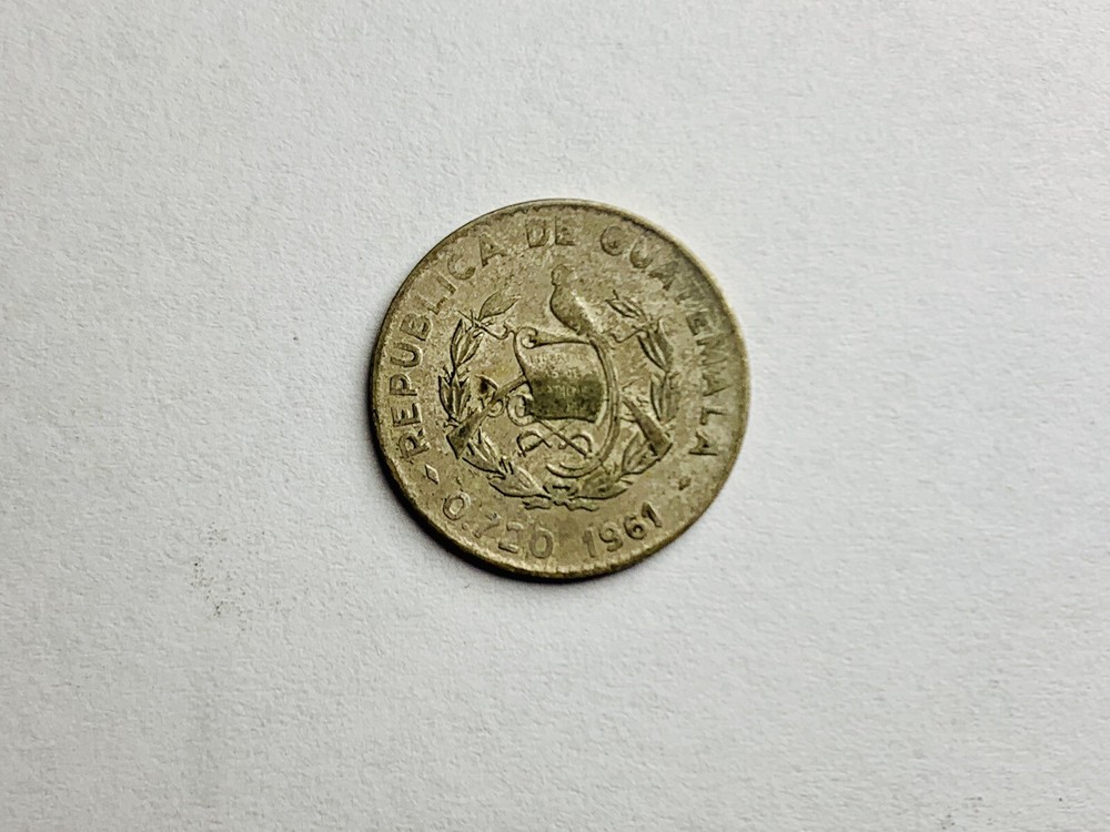 1961 Guatemala Silver 5 Centavos KM# 261