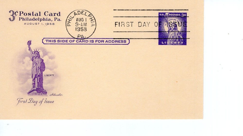 3 CENT POSTAL CARD - 1958 - DC1031