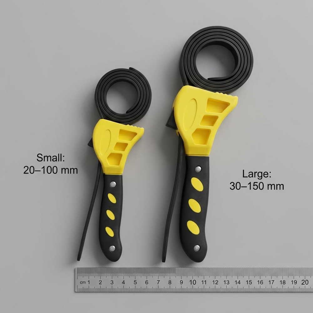 Adjustable Rubber Strap Wrench Set 24" & 19.7" – Multi-Purpose Grip Tool for ...