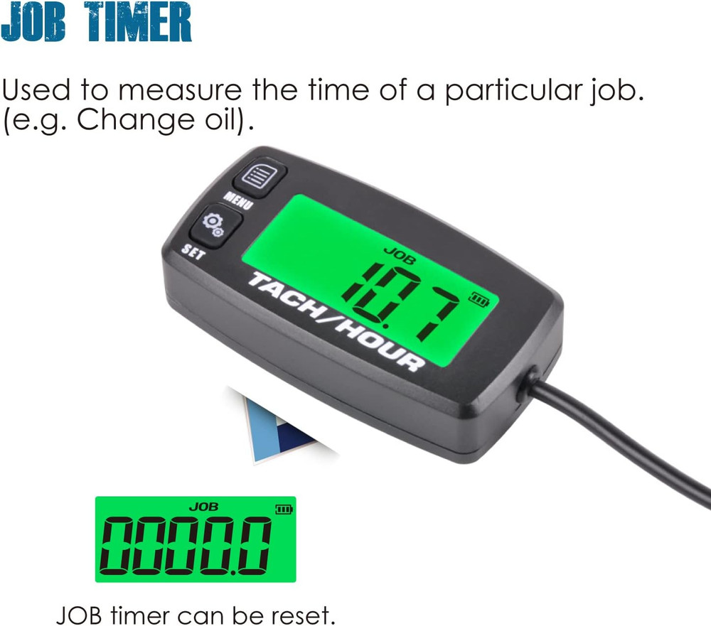 Digital Maintenance Tach/Hour Meter,Battery Replacement for Small Gas Engine,Use