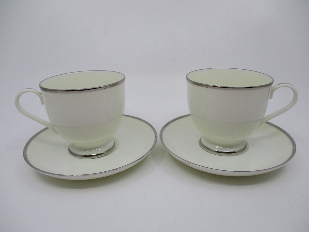 GORHAM MASTERPIECE PLATINUM - 2 CUPS & SAUCERS - 3 1/4"  0510H