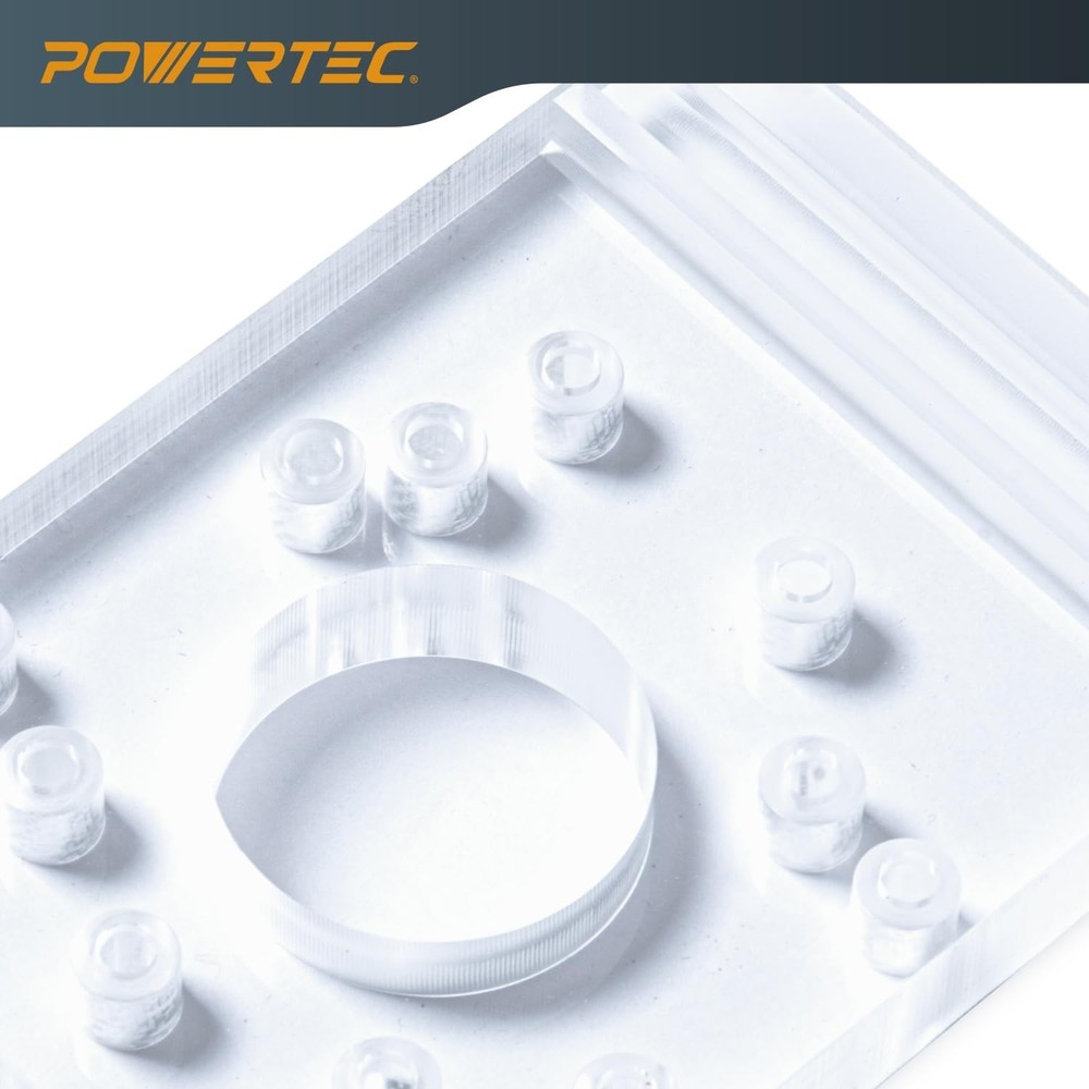 POWERTEC Guide Rail Adapter for Fixed Base Trim Routers. Fits Fixed Base DeWa...