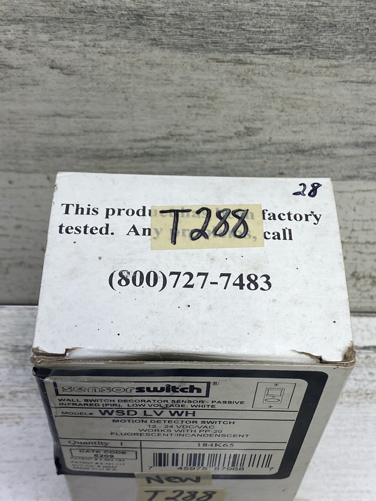 Sensor Switch Motion Detector Switch WSD PDT WH 120/277VAC NEW