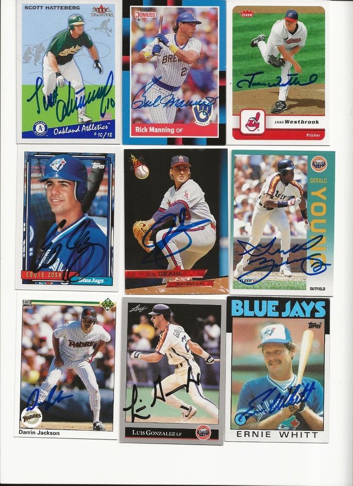 MLB    BASEBALL      9   CARD   AUTOGRAPHED   LOT