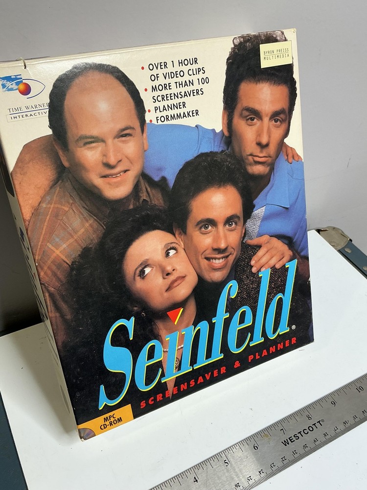 Vintage Seinfeld CD-ROM Box Only Display Windows PC Big Box
