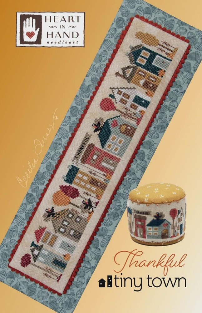 Heart in Hand Counted Cross Stitch Pattern ~ Thankful Tiny Town ~