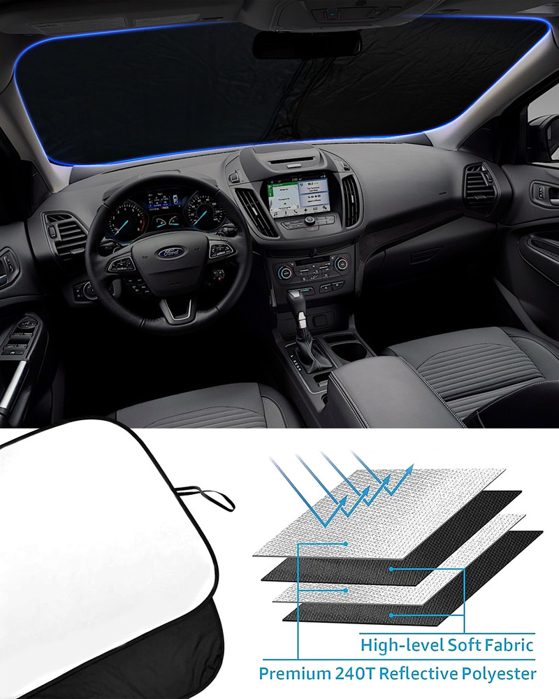 For 2013-2019 Ford Escape Windshield Sunshade Rays Block Foldable Protector