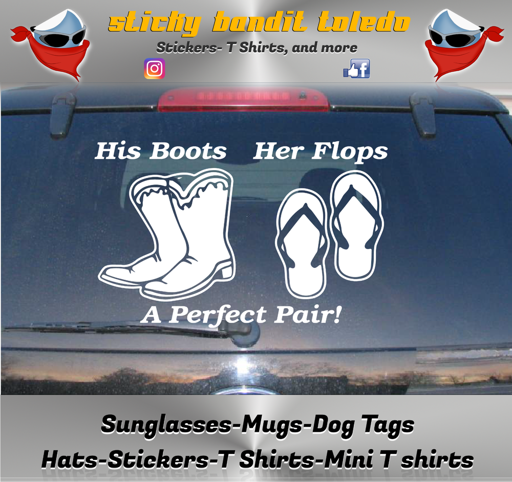 Perfect Pair - His Boots and Her Flops Decal