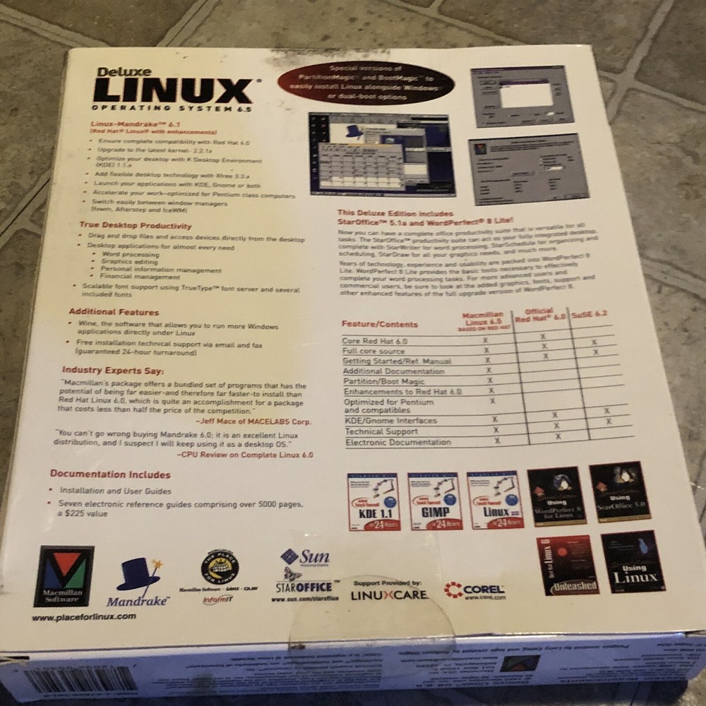 RED HAT LINUX MANDRAKE 6.5 DELUXE OPERATING SYSTEM - New Open Box