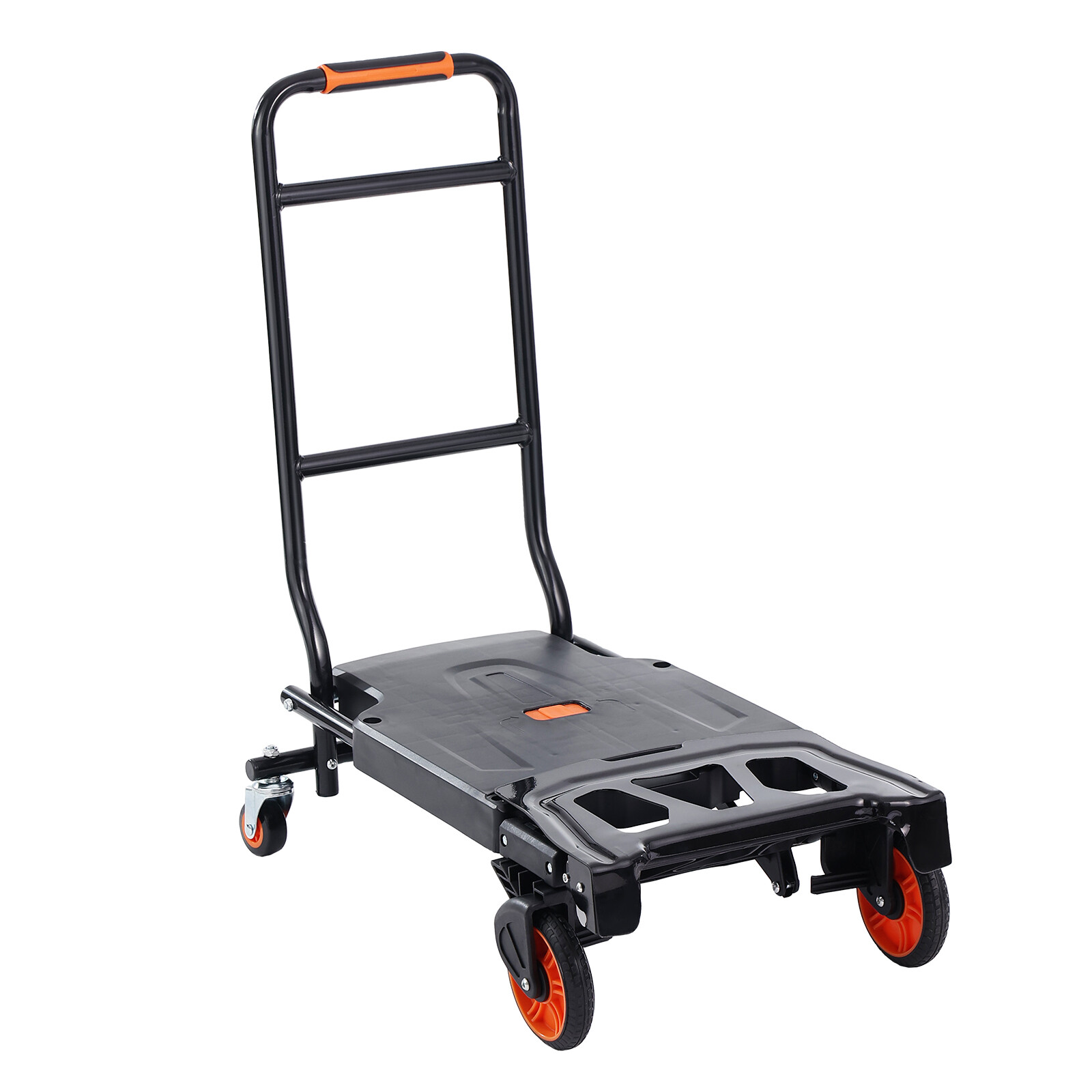 VEVOR Aluminum Hand Truck 2 in 1 Folding Dolly Cart 300 lbs Capacity Heavy Duty