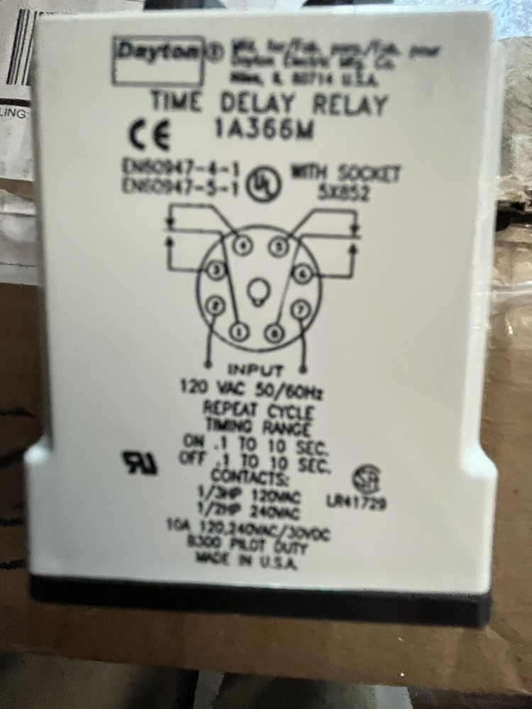 New Dayton 1A366M Time Delay Relay