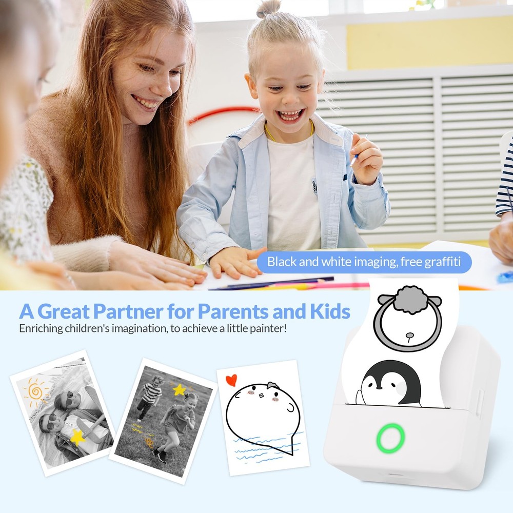 mafiti Portable Thermal Pocket Printer Inkless small pocket printer, 1Printer