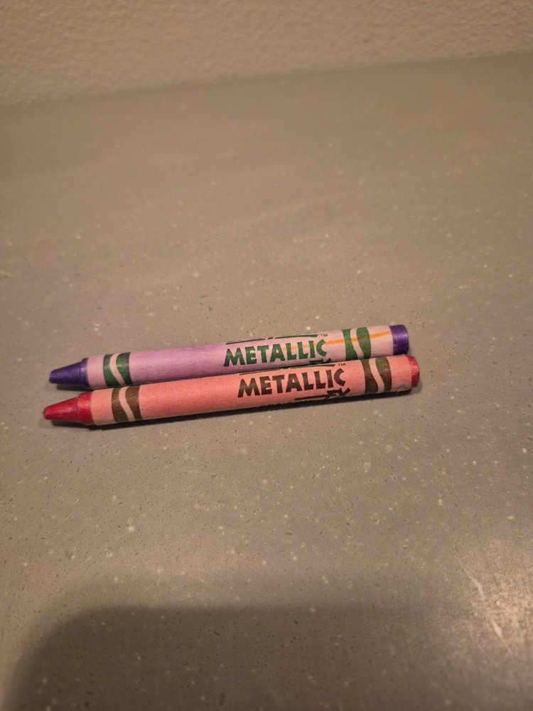 2 Used Crayola Metallic FX Crayons Cyber Grape Big Dip O' Ruby