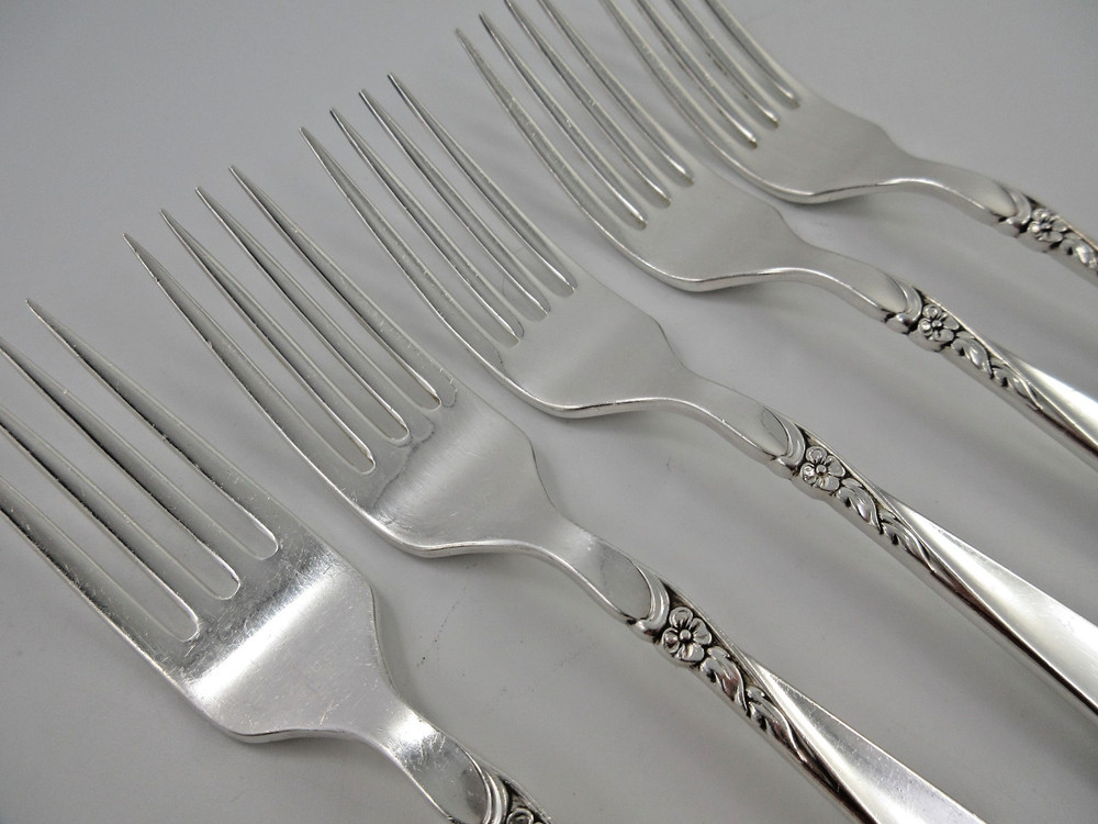 Oneida Prestige FIRELIGHT 5 Dinner Forks Silverplate Flatware