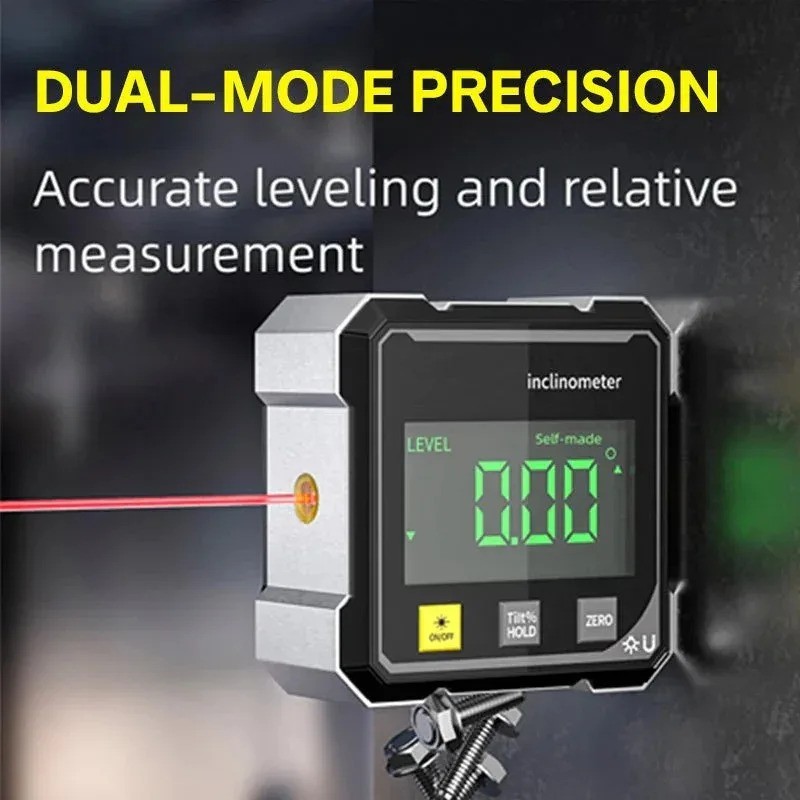 Digital Angle Gauge Magnetic Inclinometer Laser Level Protractor Angle Finder