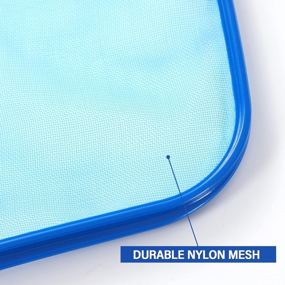 Pool Skimmer Net with Solid Plastic Frame and Fine Mesh for Pool Cleaning - D...
