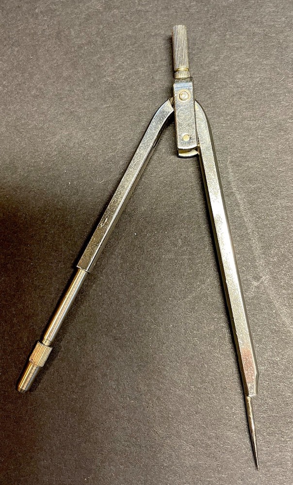 Vintage Metal Drafting Tool Compass Germany 4.5"