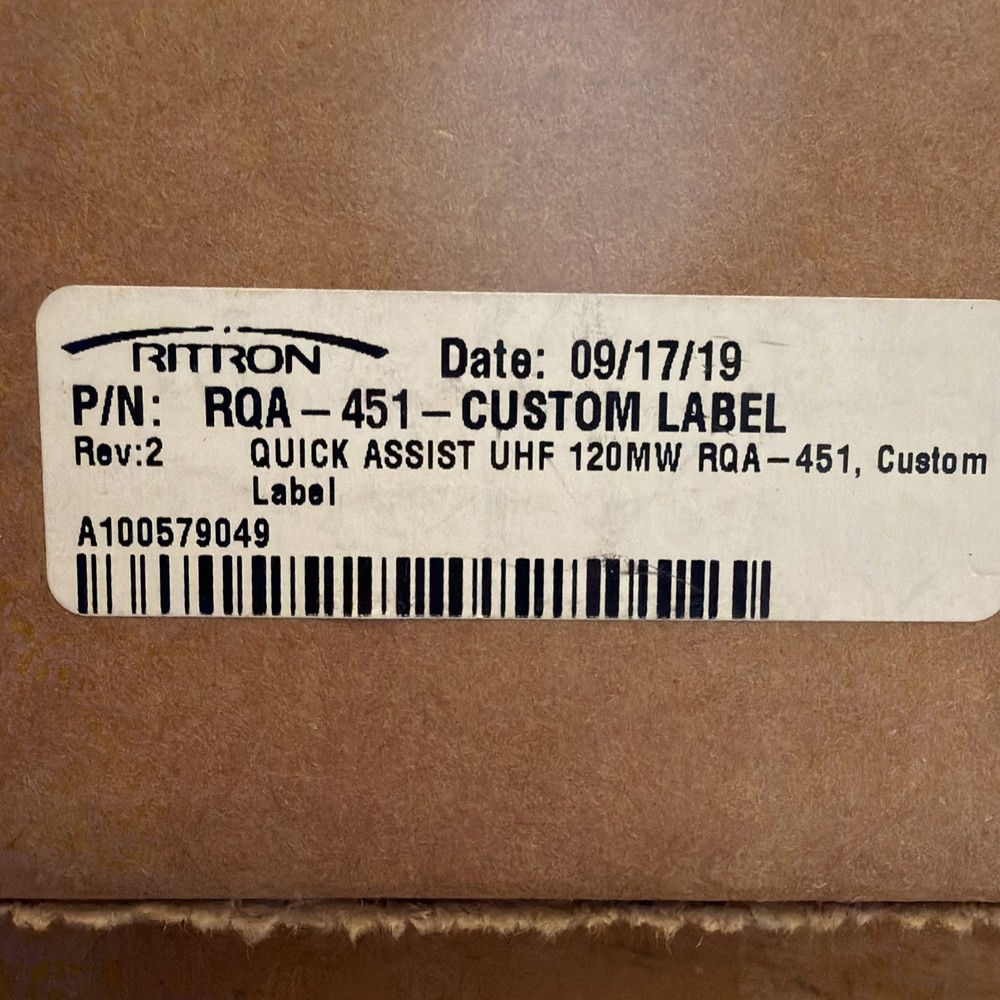 RITRON RQA-451 Wireless Call Button,UHF New /Open Box.