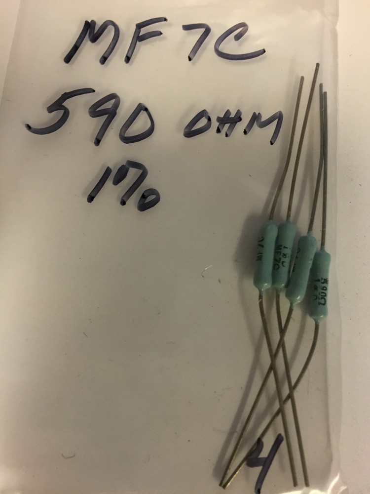 MF7C 590 OHM  1% RESISTORS 4 PCS NOS