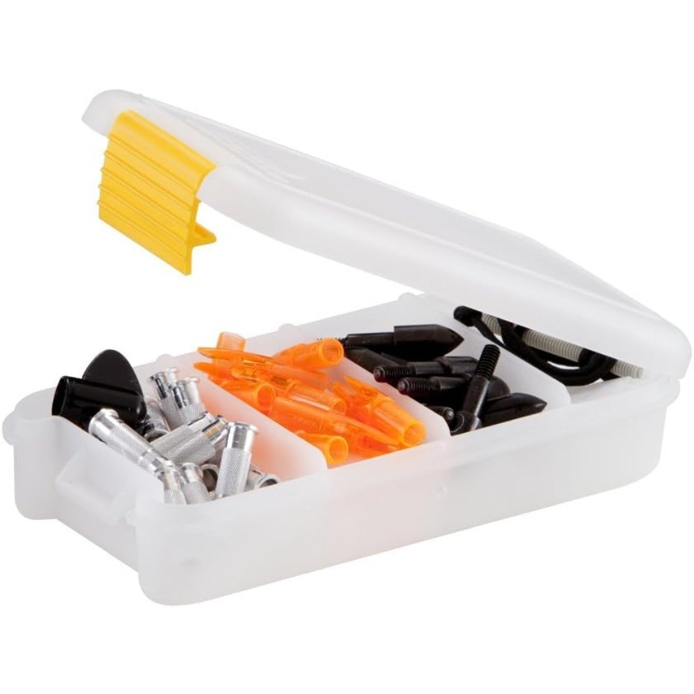 Clear Archery Accessory Box Storage Case with Adjustable Compartments for